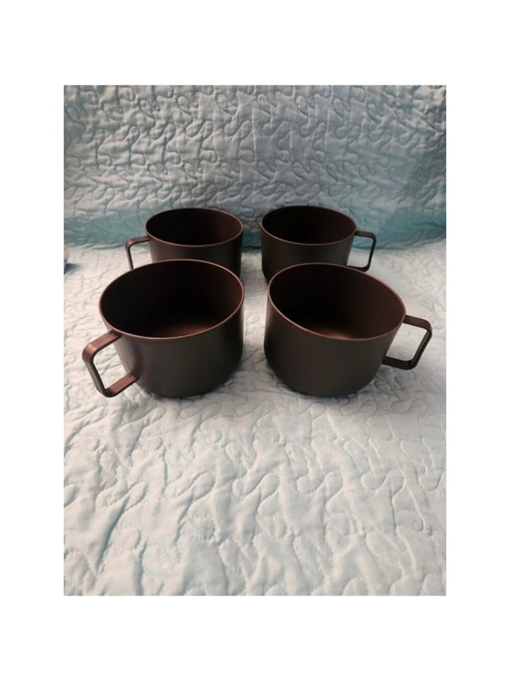 Set of 4 Black Plastic Oversized Mugs NWT